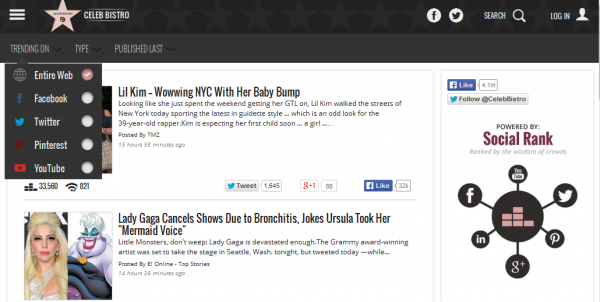 MocSoc Media: Celebrity Bistro Trending List