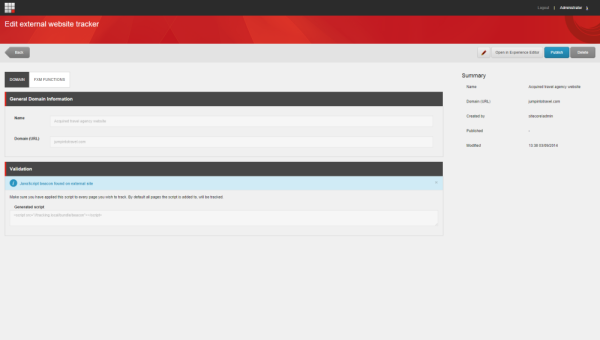 Sitecore 8 - External Website Tracker