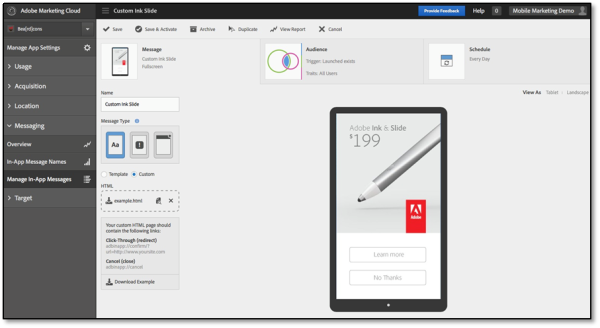 Above: A screen from Adobe Marketing Cloud’s new Intelligent Location Marketing
